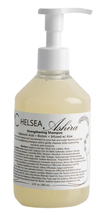 Strengthening Shampoo, Hyaluronic Acid, Biotin, Infused with Aloe, Gently Cleanses and Helps Strengthen Weak and Damaged Hair, Sulfate Free,10 fl. oz.