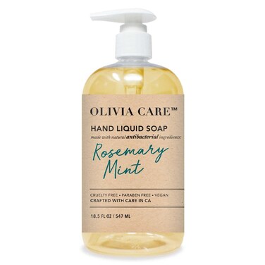 Olivia Care Hand Soap - Infused with Sage &amp; Tea Tree Oil &amp; Rosemary Mint Fragrance, Cleansing, Germ-Fighting, Moisturizing Hand Wash for Kitchen &amp; Bathroom - 18.5 fl