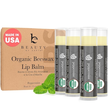 USDA Organic Peppermint Lip Balm - USA Made with Natural Ingredients, Chapstick for Dry Lips, Birthday Gifts for Her &amp; Him, Hydrating Beauty Gifts for Women, Men, Teens &amp; Kids, Lip Moisturizer
