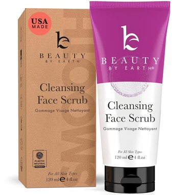 Face Scrub - USA Made with Natural &amp; Organic Ingredients, Cleanses and Exfoliates All Skin Types, Microdermabrasion Facial Scrub with Glycerin, Gentle Exfoliating Face Wash, Removes Dead Skin Cells