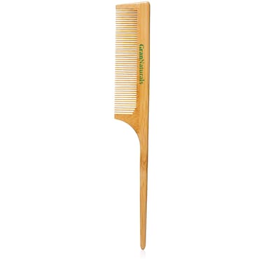 GranNaturals Wooden Rat Tail Comb - Hair Tool with Fine Teeth for Teasing Strands &amp; Post Styling - Peach Rattail Wood Pick Handle for Sectioning &amp; Parting - Perfect for Professional &amp; Personal Use