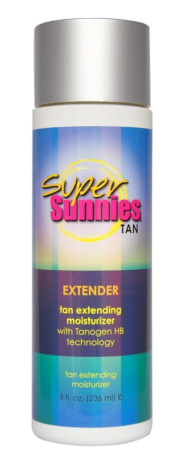 Super Sunnies Tan Extender Moisturizer Lotion with Tanogen HB for Indoor Tanning Beds &amp; Sunless Tanning, Enriched with Aloe &amp; Hawaiian Coconut Oil, Jojoba Oil &amp; Nuts 8 oz.