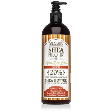 Shea Terra Organics Nilotik&rsquo; Shea Butter Ultra-Rich Lotion &ndash; Mango   Natural Daily Moisturizer High in Vitamins, Minerals &amp; Fatty Acids with Antioxidant Properties to Soften &amp; Protect Dry Skin&ndash; 16 oz