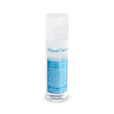 SilqueClenz Low Foaming Skin Cleanser &ndash; Gentle, Low pH Wound Cleanser for Scars, Sensitive Skin &amp; Post-Op Areas - Hydrates with Flax Seed Extract &amp; Vitamin B5 &ndash; Compact Travel-Ready Bottle, 1 fl. oz