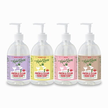 Rebel Green Liquid Hand Soap - Moisturizing Natural Bathroom &amp; Kitchen Liquid Soap - Gentle Household Hand Wash (Variety Pack, 12 fl oz Spray (Pack of 4))