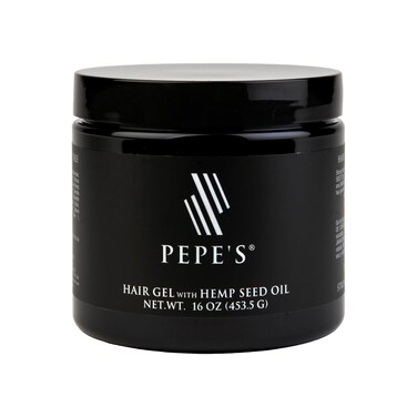 PEPE'S Men's Strong Hold Hair Gel Enriched with Hemp Seed Oil, Biotin, Jamaican Black Castor Oil, 16OZ/453G