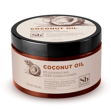 Soapbox Deep Conditioner, Hydrating &amp; Rejuvenating Coconut Oil Treatment for Natural, Curly, Dry or Damaged Hair, Vegan Conditioner Sulfate, Paraben &amp; Cruelty &amp; Silicone Free, 12 Fl Oz