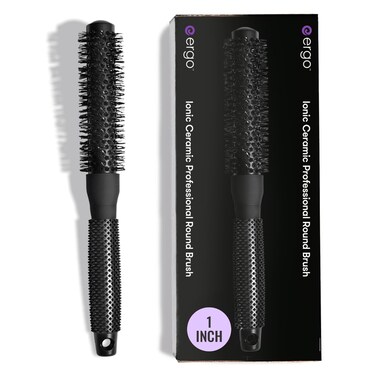 Ergo Ceramic Ionic Round Brush for Blow Out - Salon Quality Hair Brushes for Women - Roller Brush for Blow Drying, Wet and Dry Hair Styling, Volumizing Hair Care - ER25: 1
