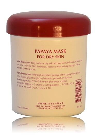 Papaya Mask for Normal/Dry Skin Moisturizing and Nourishing Facial Treatment with Papaya Extract Deep Pore Cleanser 16 oz., 450 ml.