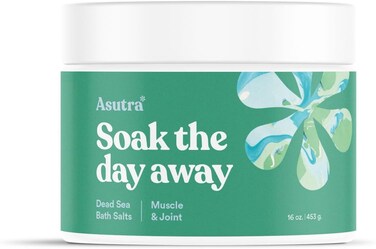 ASUTRA Dead Sea Bath Salts (Muscle &amp; Joint), 16 oz - Soak in Rich &amp; Vital Healing Minerals - Soften &amp; Ease Sore Muscles with Eucalyptus, Peppermint, &amp; Clary Sage Essential Oils