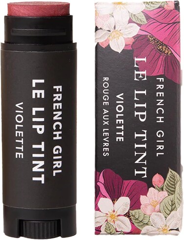 French Girl Le Lip Tint - Moisturizing &amp; Hydrating Lip Balm for Sheer, Buildable Coverage &amp; Shine, Clean Formula, Organic Ingredients, Vegan &amp; Cruelty-Free - Violette