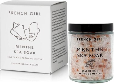 French Girl Mint Bath Salts - Soothing Epsom Salt for Soaking, Aromatherapeutic Blend of Dead Sea Salt for Sore Muscles, Detoxing, and Relaxation, Clean, Vegan &amp; Cruelty-Free, 10oz