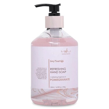 Manna Kadar Beauty Dead Sea Minerals Refreshing Hand Soap, Pomegranate - Cleans Away Dirt, Ultra-Moisturizing Lather, Leave Hands Feeling Fresh &amp; Renewed, Gentle, Seawater Contains Essential Minerals