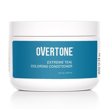 oVertone Haircare Color Depositing Conditioner - 8 oz Semi Permanent Hair Color with Shea Butter &amp; Coconut Oil - Temporary Hair Color Dye - Vegan, Cruelty-Free - Extreme Teal