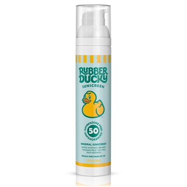 Rubber Ducky   Mineral Sunscreen, Vegan SPF 50 Sunscreen, Water-Resistant Face and Body Sunscreen   Broad Spectrum Mineral Sunscreen (Great Alternative for Moisturizing Sunblock)   3.4 Oz, Pack of 1