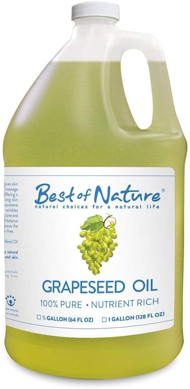 Best of Nature 100% Pure Grapeseed Oil - Unscented, Lightweight, Non-Greasy Moisturizer for Hair, Skin, Face &amp; Aromatherapy, Carrier Oil for Essential Oils, Gallon (128 fl oz)