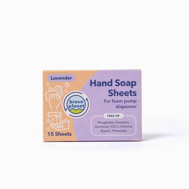 Elizabeth Mott Brave Planet Hand Soap Sheets &ndash; Lavender Scent, Eco-Friendly Travel Hand Wash, Biodegradable &amp; Water-Soluble for Camping, Hiking, Airplane, and On-the-Go Cleaning &ndash; 15 Portable Sheets