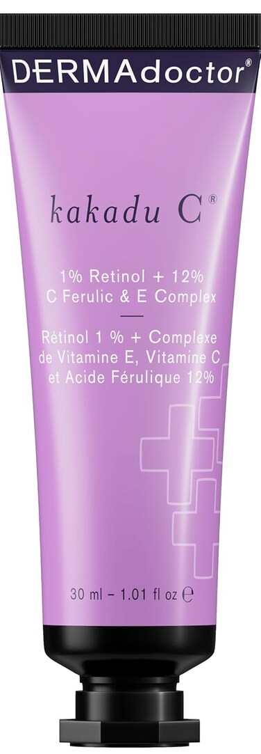 DERMAdoctor Kakadu C Dermatologist Formulated 1% Retinol Cream + Vitamin C, E Ferulic Complex, Anti Aging Face Cream to Brighten, Smooth and Firm. Hyperpigmentation Treatment for Face - 1.01 fl oz
