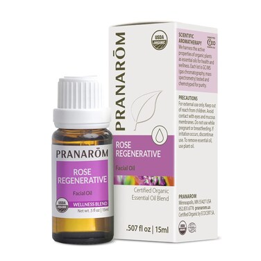 Pranarom - Rose Regenerative Facial Essential Oil Blend (5ml) - Lavender, Rosehip Seed, Frankincense, and Lemon - 100% Pure Essential Oil for Skincare   USDA and ECOCERT Certified Organic