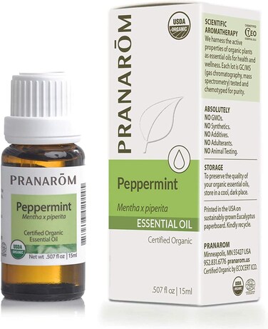 Pranarom USDA Certified Organic Peppermint Essential Oil (15ml), 100% Pure Undiluted Therapeutic Grade from India for Aromatherapy, Diffuser, Topical, Cooling, Massage &amp; Relaxation
