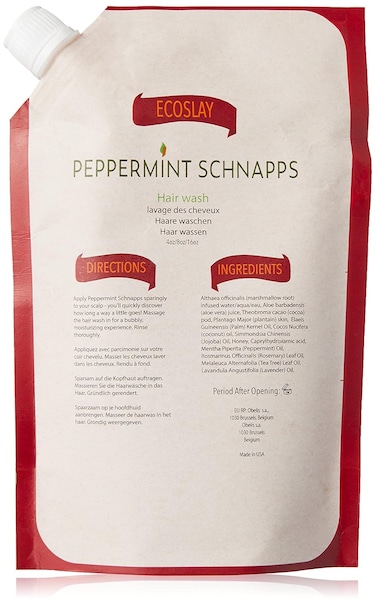 Ecoslay Peppermint Schnapps Hair Wash, Moisturizing Cleanser, High-porosity Cleanser, African Black Soap Cleanser, 8oz