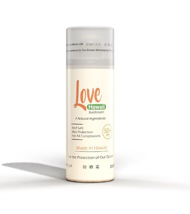 Love Hawaii Sunscreen with SPF Max Protection, REEF Friendly Formula, Silky Smooth Coverage, Natural Ingredients, Suitable for All Complexions, Travel-Friendly Size, For Active Water Activities