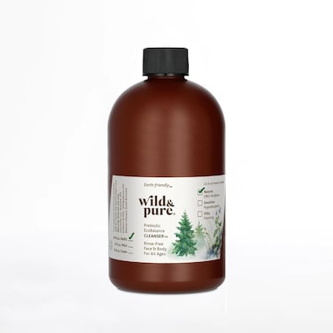 Wild &amp; Pure EWG Verified All Natural, Plant-Based EcoBalance&trade; Cleanser - 18 Oz Refill   pH Balanced &amp; Microbiome-Friendly   No-Rinse Body Wash