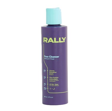 RALLY Plant-Based Gel Foaming Face Cleanser   Clean + Hydrating Formula   Gentle Daily Cleanse + Antioxidants   Derm Approved for Tweens, Teens + Athletes, 6 OZ