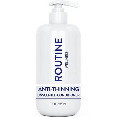 Routine Wellness Conditioner for Stronger Hair - Vegan, All Natural Biotin Conditioner with Nourishing Oils and Vitamins - Unscented 14oz