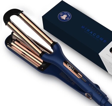 Titanium Deep Waver Iron, Ion Technology, Digital Heat Settings, Auto Off, Dual Voltage (12.2 inches, Wavy Hair, Hair Waver)