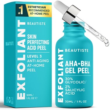 AHA 30% + BHA 2% Peeling Solution - Advanced Dark Spot Facial Peel for Brighter Skin, AHA BHA Liquid Exfoliant Chemical Peel for Face - Salicylic Acid Serum &amp; Pore Minimizer For Face