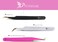 Eyelash Tweezers with Curved Fiber Tip, Precision lashes Tweezers, Stainless Steel Pointed Tweezers with Diamond Grip for Volume lash Extension Application &amp; Multipurpose (Black)