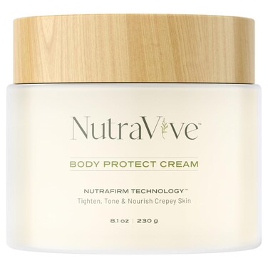 NutraVive Body Protect Cream &ndash; Anti-Aging Crepey Skin Moisturizer, 8.1 Oz &ndash; Tighten, Tone &amp; Nourish Crepey Skin &ndash; Full Body Moisturizing Treatment - Boost Collagen Production &amp; Protect Skin Layers