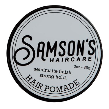 SAMSON'S HAIRCARE Pomade, All Day Hold for Classic Styles, Water-based,non-soluble, Natural Ingredients, Classic barbershop scent, Natural Shine, 3 oz.