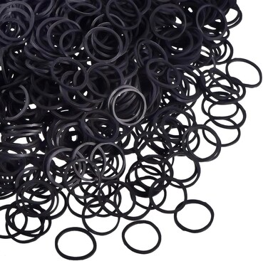 Mini Rubber Bands for Hair Braids, 1.5 cm, 1000 Count, Black