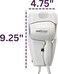 Jerdon Wall-Mount Hair Dryer - White Plug-in Hotel Style with 32 Power Cord - Wall Mounted JWM8C