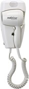 Jerdon Wall-Mount Hair Dryer - White Plug-in Hotel Style with 32 Power Cord - Wall Mounted JWM8C