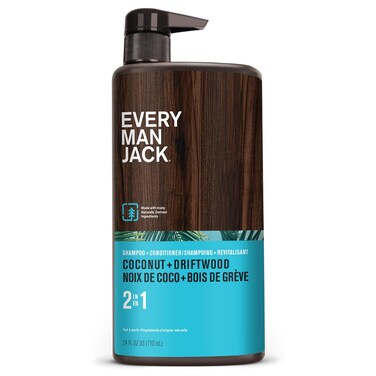 Every Man Jack 2-in-1 Daily Shampoo + Conditioner - Coconut &amp; Driftwood   Nourishing For All Hair Types, Naturally Derived, Cruelty-Free Shampoo and Conditioner Set for Men   24oz -1 Bottle