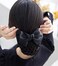 3 Pcs Lady Women Girls Black Bowknot Decor Snood Net Barrette Hair Clip Bun Hair Cover Hair Holder Clamp for Postal Bank Hotel Business Work Hair Accessories (Black)