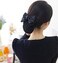 3 Pcs Lady Women Girls Black Bowknot Decor Snood Net Barrette Hair Clip Bun Hair Cover Hair Holder Clamp for Postal Bank Hotel Business Work Hair Accessories (Black)