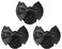 3 Pcs Lady Women Girls Black Bowknot Decor Snood Net Barrette Hair Clip Bun Hair Cover Hair Holder Clamp for Postal Bank Hotel Business Work Hair Accessories (Black)