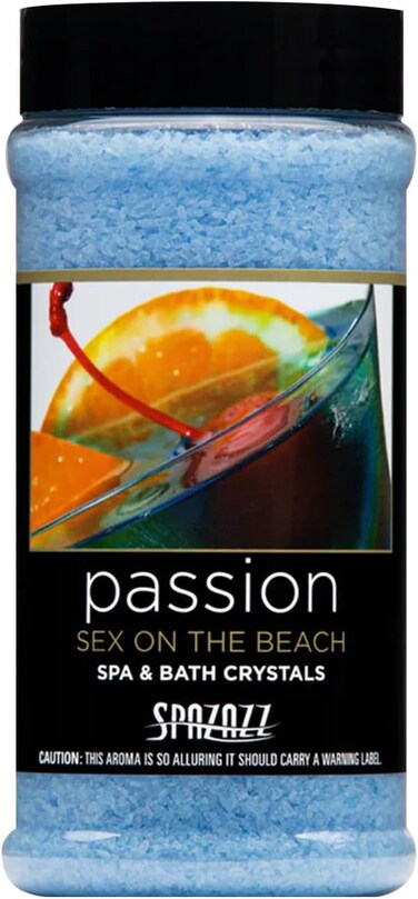 Spazazz Aromatherapy Spa and Bath Salt Crystals for Hot Tub - Set The Mood Collection - Passion - Sex On The Beach 17oz - Our Pure Mineral Compound of Magnesium Sulfate is Great for Your Skin