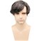 Swiss Full Lace Men&rsquo;s Toupee 1B Black Color Real Human Hair Mixed 20% Grey Synthetic Hair Replacement for Men Hairpiece