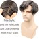 Swiss Full Lace Men&rsquo;s Toupee 1B Black Color Real Human Hair Mixed 20% Grey Synthetic Hair Replacement for Men Hairpiece