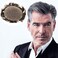 Swiss Full Lace Men&rsquo;s Toupee 1B Black Color Real Human Hair Mixed 20% Grey Synthetic Hair Replacement for Men Hairpiece