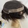 Men's Hairpiece European Human Hair Toupee 9x7inch Swiss Lace Skin PU Back Hair Replacement Wig #2 Dark Brown Color
