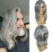 Swiss Full Lace Men&rsquo;s Toupee Real Human Hair 1B Mixed 80% Grey Synthetic Hair Replacement for Men Hairpiece 12inch Long Hair