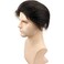 Toupee for Man 0.04cm Ultra Thin Skin PU Men's Hairpiece European Virgin Human Hair Replacement System Pieces 10x8inch 1B Off Black Color