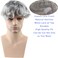 Toupee Mono Lace with PU around and French Lace in Front Men's Toupee 20% 1B Black Color Mixed 80% Grey Hair Replacement Hairpiece for Men 10x8inch