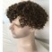 Toupee for Men European Human Hair Replacement System Hairpieces Soft Thin Super Full Swiss Lace Toupee 10&rdquo;x8&rdquo; Base Small Curly #4 Medium Brown Color